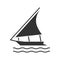 Sailing boat glyph icon