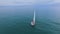 Sailing boat going down turquoise sea, luxurious lifestyle, unimpeded freedom