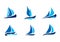 Sailing, boat, logo, sailboat symbol, creative vector designs set of sailboat logo icon collection