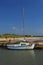 Sailing Boat near the Salt Pans, Sicily Italy