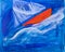 Sailing boat racing painting by Kay Gale