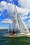 Sailing boat racing teens sailors