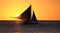 Sailing boat on the sea at the sunset at Boracay island Phils