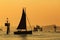 Sailing boat in venetian lagoon