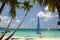 Sailing boat on White beach station 3. Boracay Island. Western Visayas. Philippines