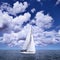 Sailing boat in the wind