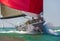 Sailing Boat Yacht With Red Sails