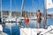 Sailing boats docked in Fethiye Turkey