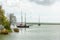 Sailing boats in the harbor town of Hoorn in Northern Netherlands.