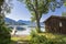 Sailing boats on a jetty at lake Tegernsee, Bavaria, Germany