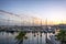 Sailing boats lie in the harbor Marina Rubicon on Lanzarote