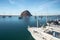 Sailing boats and Morro Rock at Morro Bay