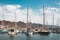 Sailing boats, motor boats and yachts at Santa Cruz Marina Harbour