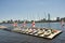 Sailing boats parked at Charles River