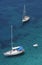 Sailing boats at Punta Nera on the coast of Elba i