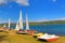 Sailing boats regatta Iskar Lake Bulgaria