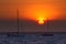 Sailing boats on the sea at sunset