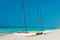 Sailing boats on the shore of Varadero beach in Cu