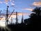 sailing boats silhouetted by sunset