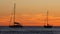 Sailing boats after sunset