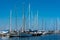 Sailing boats at the Warnemuende Marina