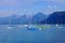 Sailing boats on the Wolfgangsee