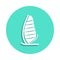 sailing catamaran icon in badge style. One of travel collection icon can be used for UI, UX