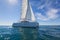 Sailing catamaran sail the Aegean sea