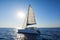 Sailing catamaran sail the Aegean sea