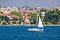 Sailing in city of Zadar waterfront