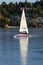 Sailing DN iceboat in Stockholm archipelago