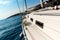Sailing holidays in Croatia. Romance of yachting. Sailing on the sea near Croatian islands. Yacht deck. Adventure cruise