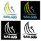 Sailing icon for sports competitions and water clubs. Vector ill