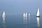 Sailing on the IJsselmeer in the Netherlands