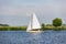 Sailing on the lake `t Joppe in the Netherlands.