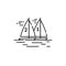 Sailing line icon. Isolated vector element.