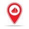 sailing map pin icon. Element of warning navigation pin icon for mobile concept and web apps. Detailed sailing map pin icon can be