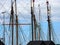 Sailing masts of wooden tallships