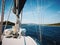 Sailing and navigate in the mediterranean sea in summer