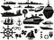 Sailing objects icon set