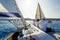 Sailing regatta on charter cruising boats