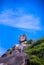 Sailing Rock, clear sea and blue sky on the island of Koh Similan