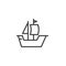 Sailing ship boat outline icon