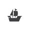 Sailing ship boat vector icon