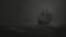 A sailing ship in a dark stormy night