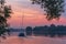 Sailing ship on river of Amazonia