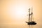 Sailing ship sepia toned.