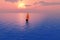 Sailing ship at sunset