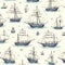 Sailing Ships and Anchors background, design seamless pattern