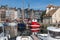 Sailing ships in old medieval harbor Honfleur, France